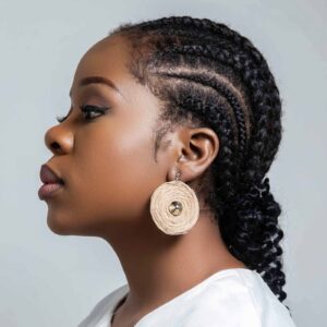 Boucles d'oreilles en raphia