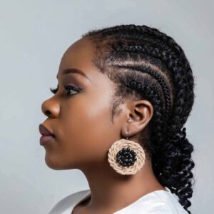 Boucles d'oreilles en raphia